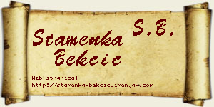 Stamenka Bekčić vizit kartica